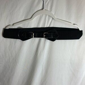Elegant Black Belt with Bow Accent